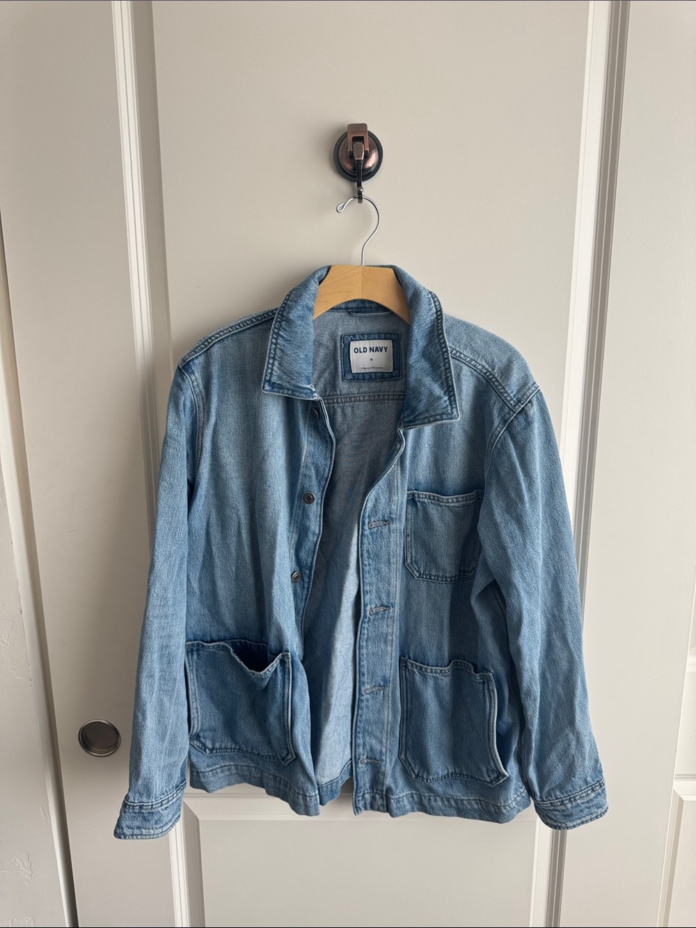 Old Navy Light Blue Denim Chore Jacket with Pockets